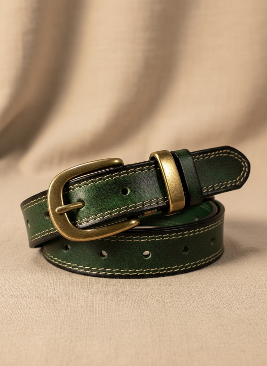 Forest Green Classic Belt Forest Green / Tength 95cm (Fits Waist Around 70-80cm)