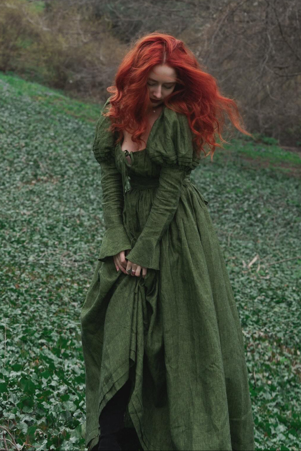 green dress red hair costume The Marguerite main image 1
