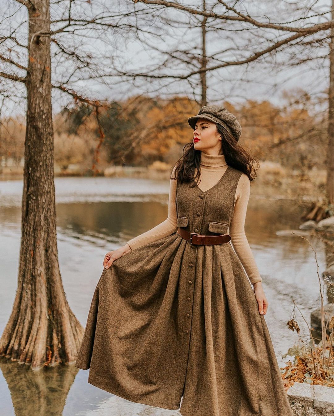 Dark Amber 11 | Academia wool dress Brown / 3XL Dark Amber 11 | Academia wool dress Brown / 3XL
