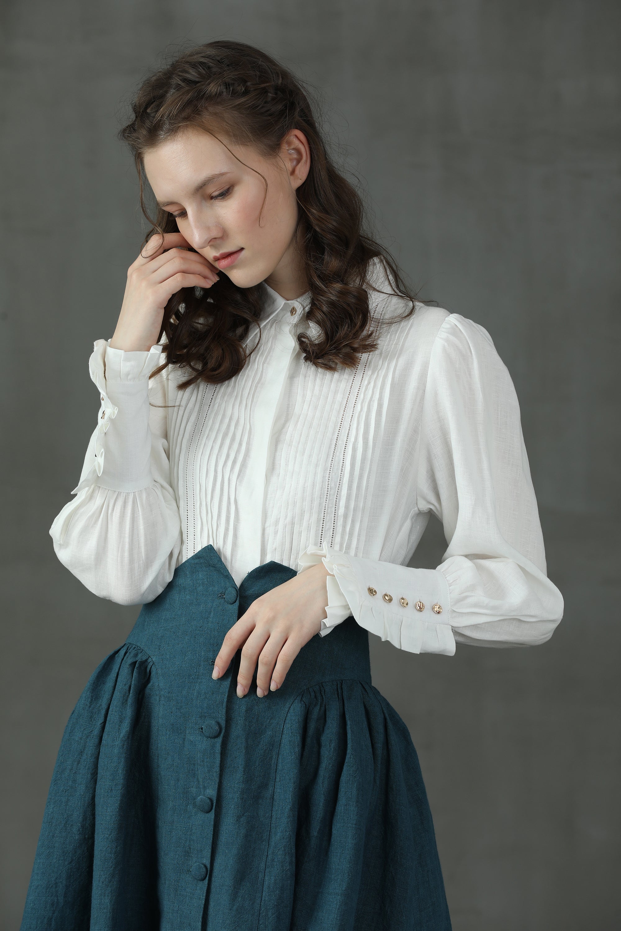 Jo March 31 | Accordion Pleated Linen Shirt – Linennaive