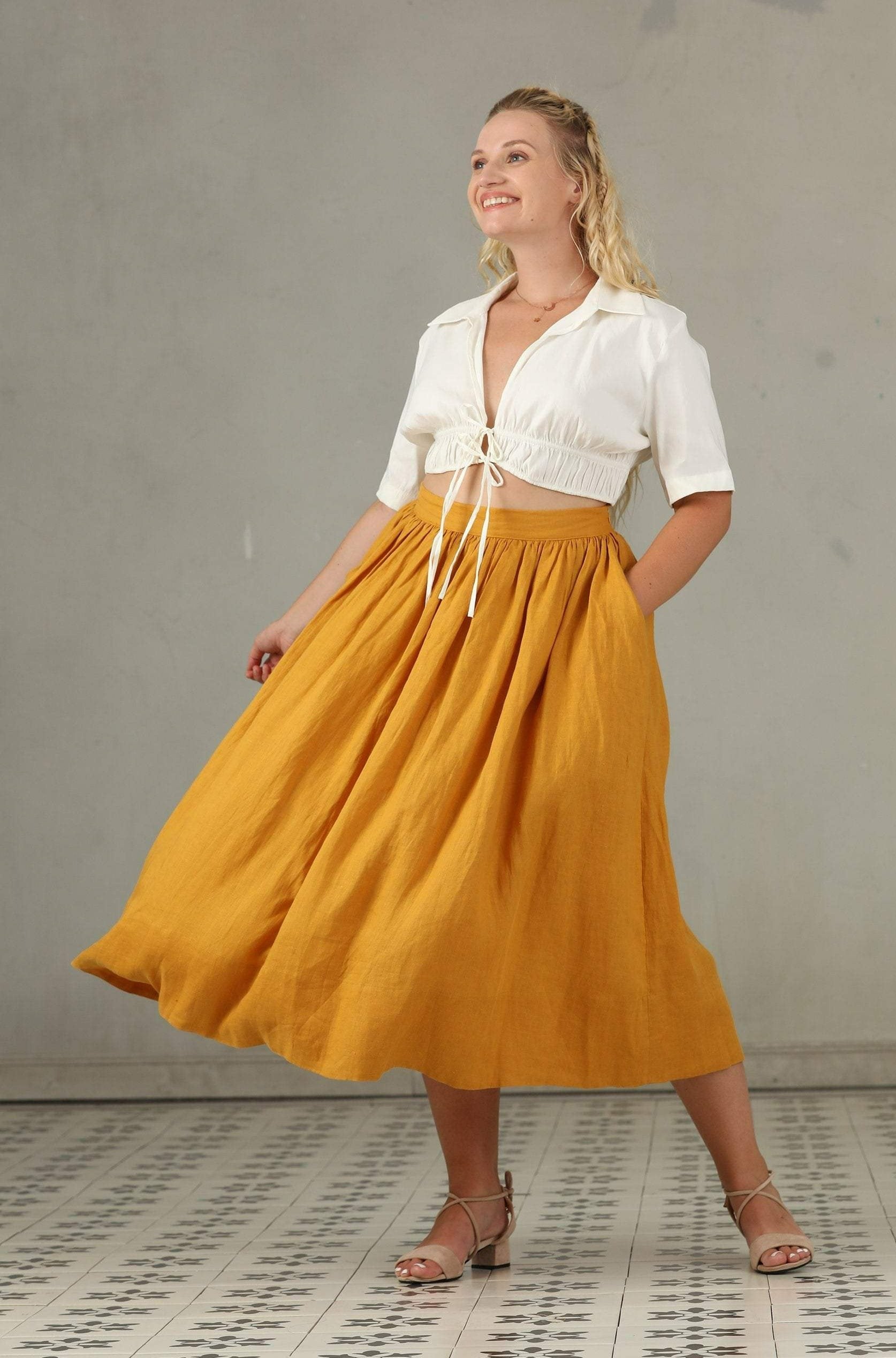 Daisy 03 | SIZE Linen Skirt – Linennaive