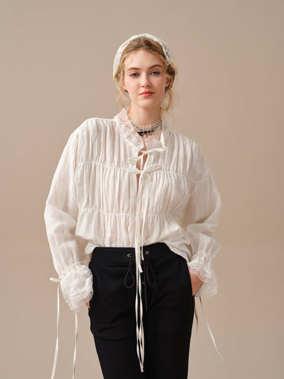 JENNIFER 33 | victorian linen blouse with lace