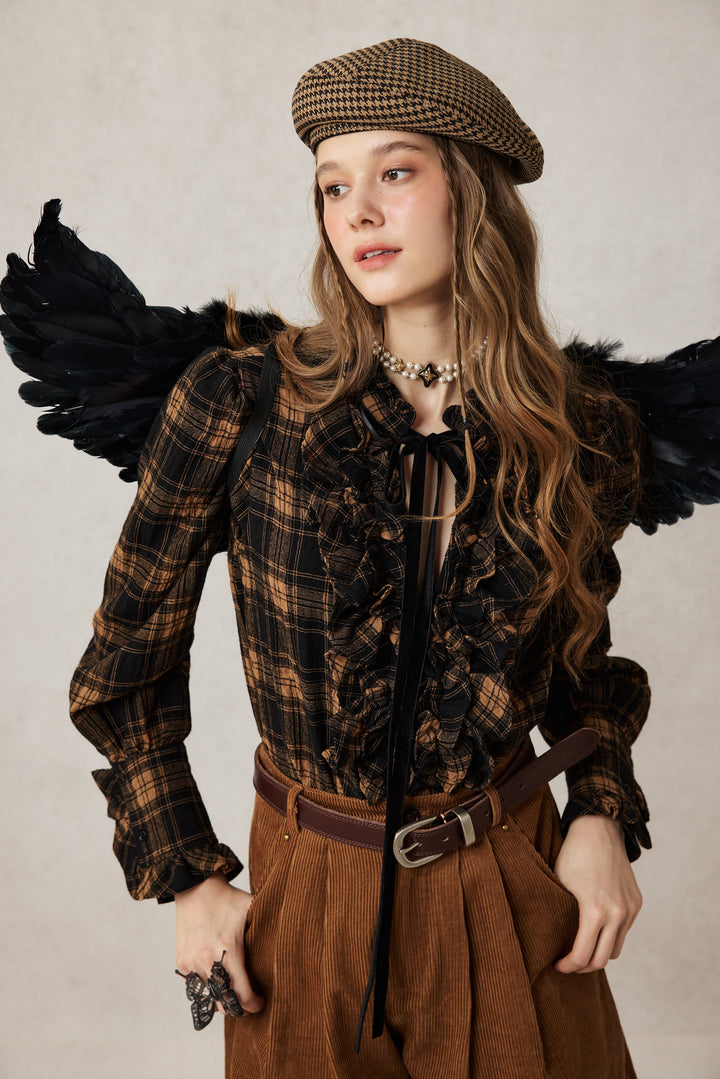 Annie 22 | 100% Wool Puff Sleeve Shirt Blouse