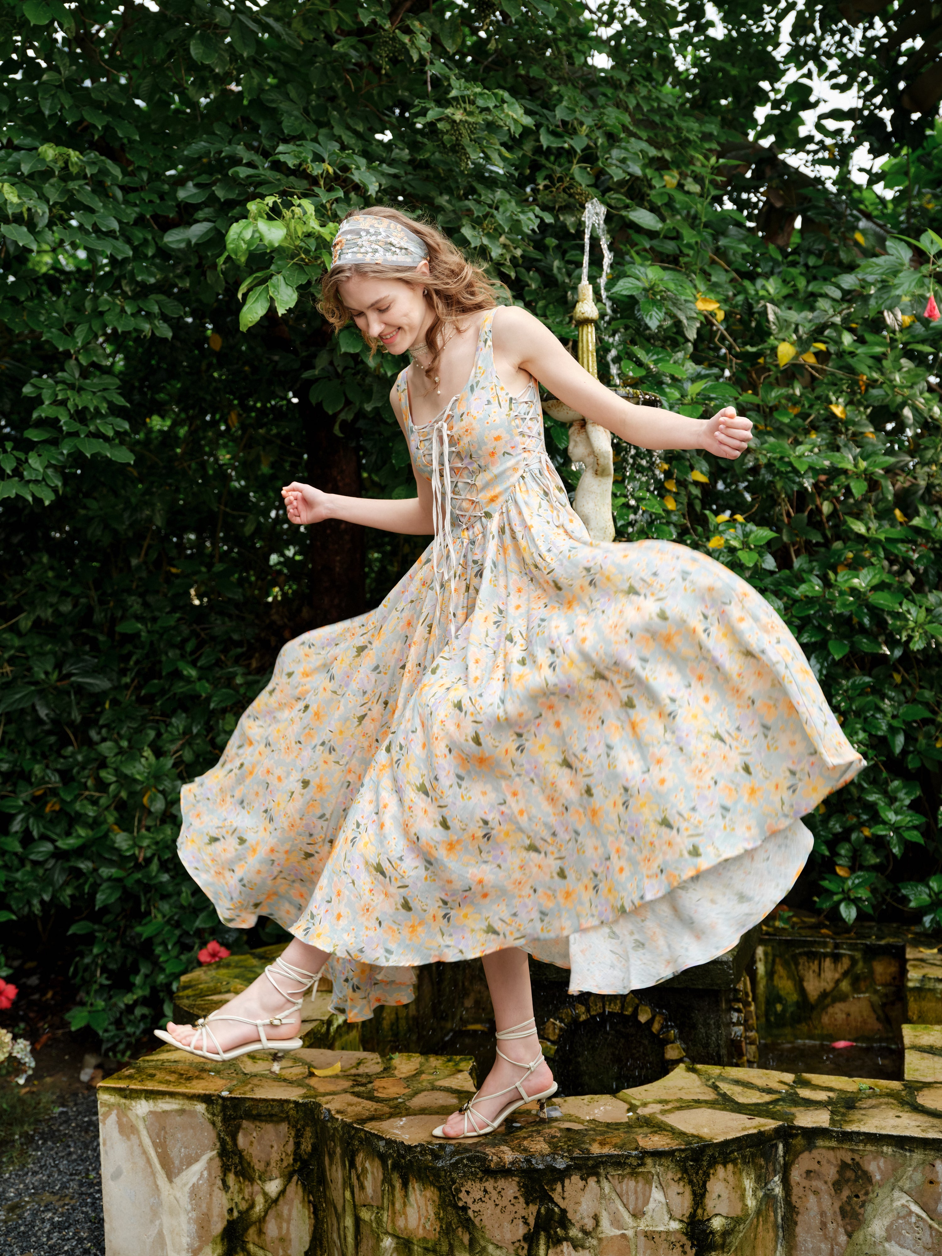 Adelia 17 | lace up daisy linen dress – Linennaive Adelia 17 | lace up daisy linen dress – Linennaive