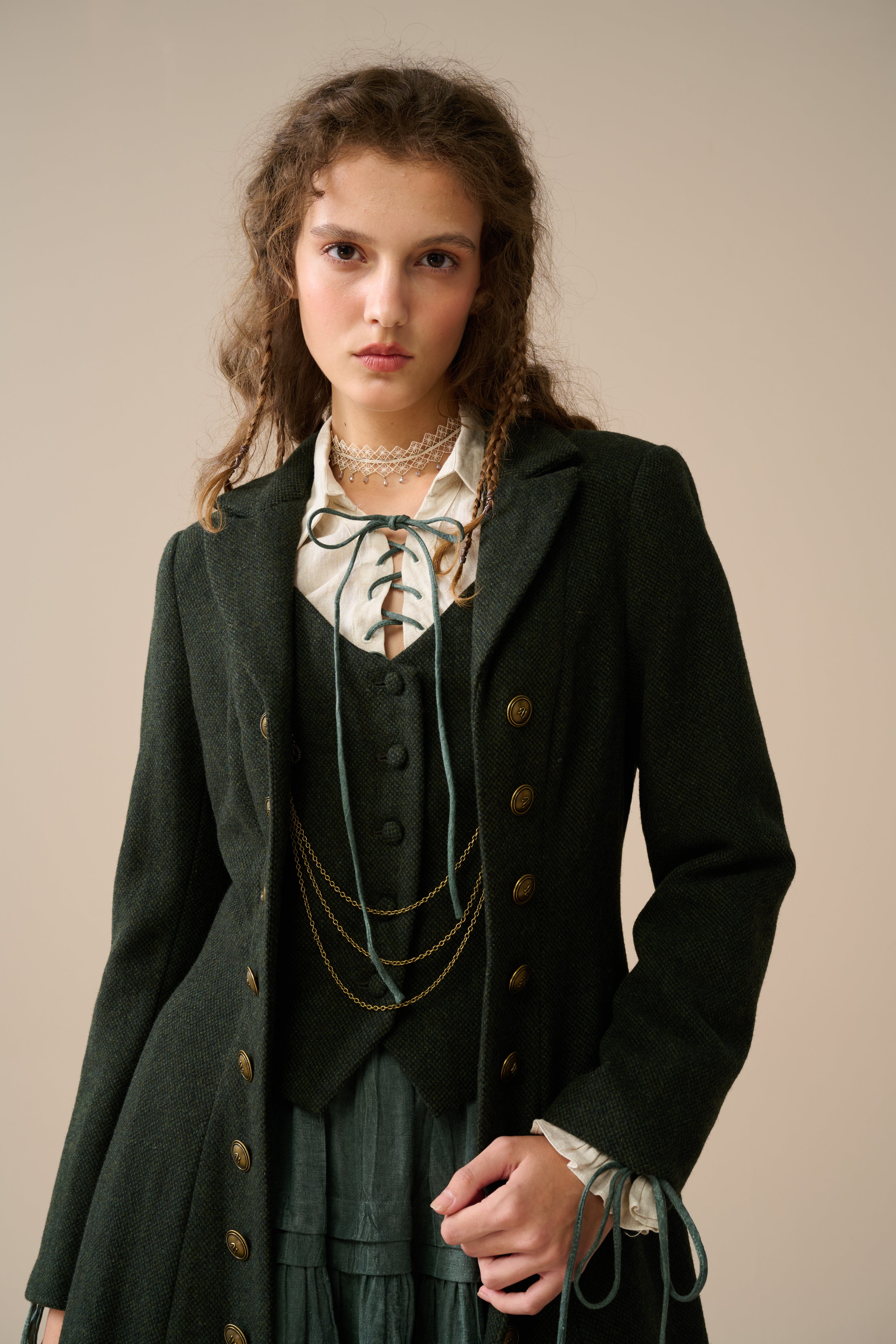 Doreen 15 |Vest-Layered 100% Wool Coat – Linennaive