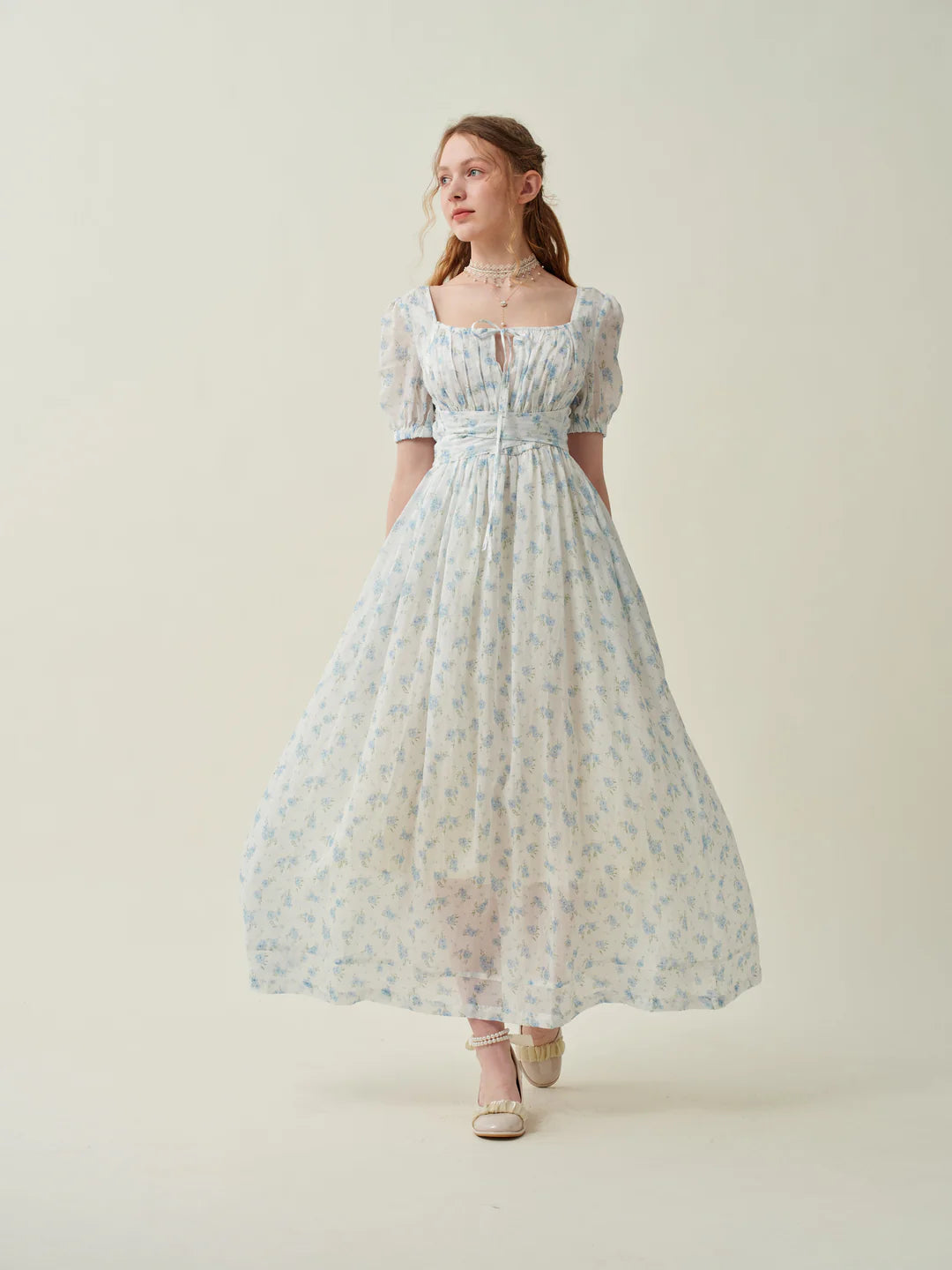 Alice 19 | Floral linen dress green ivy / L Alice 19 | Floral linen dress green ivy / L