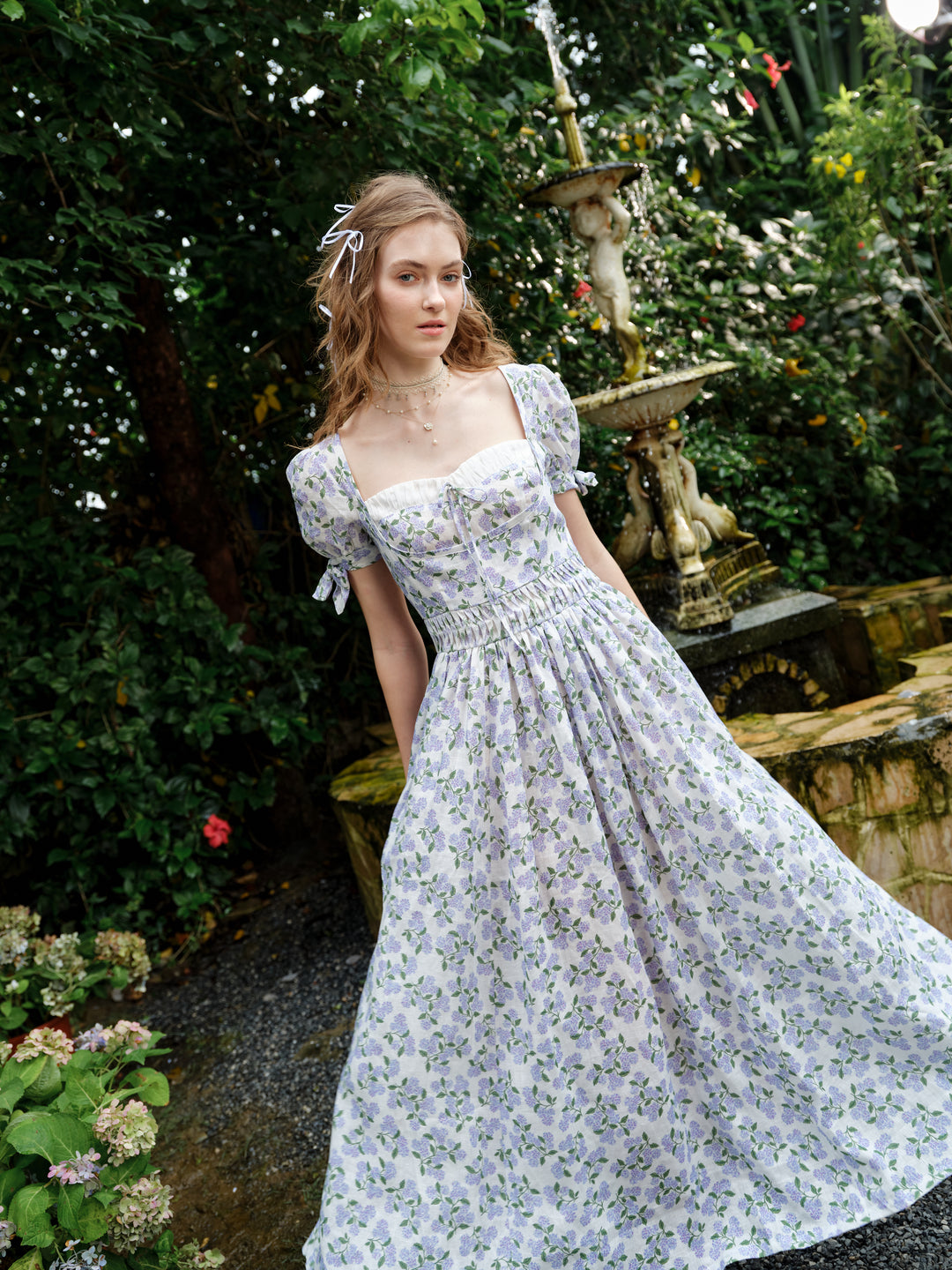 Hydrangea 27 | Corset Floral Linen Dress Hydrangea 27 | Corset Floral Linen Dress