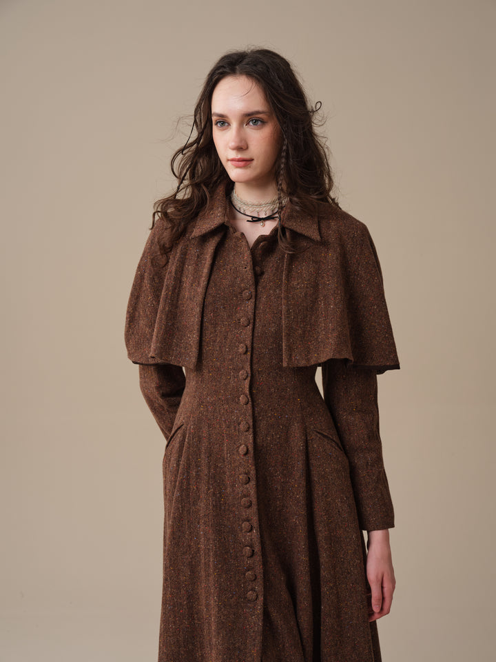 Charlotte 01 | 100% Wool Cape Trench Coat