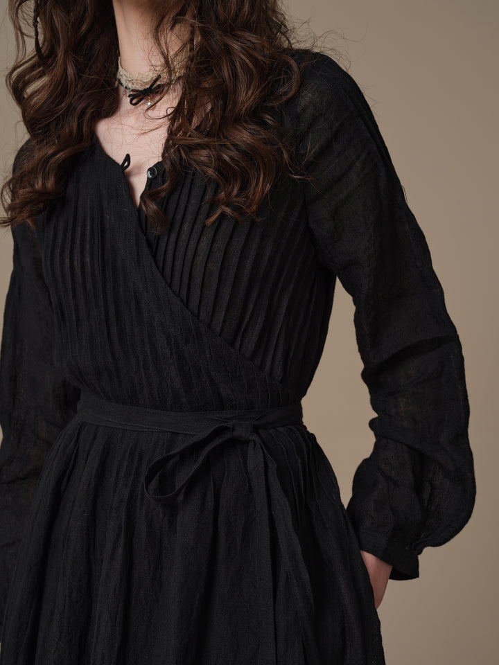 Bluebell 06 | Pintuck Linen Wrap Dress