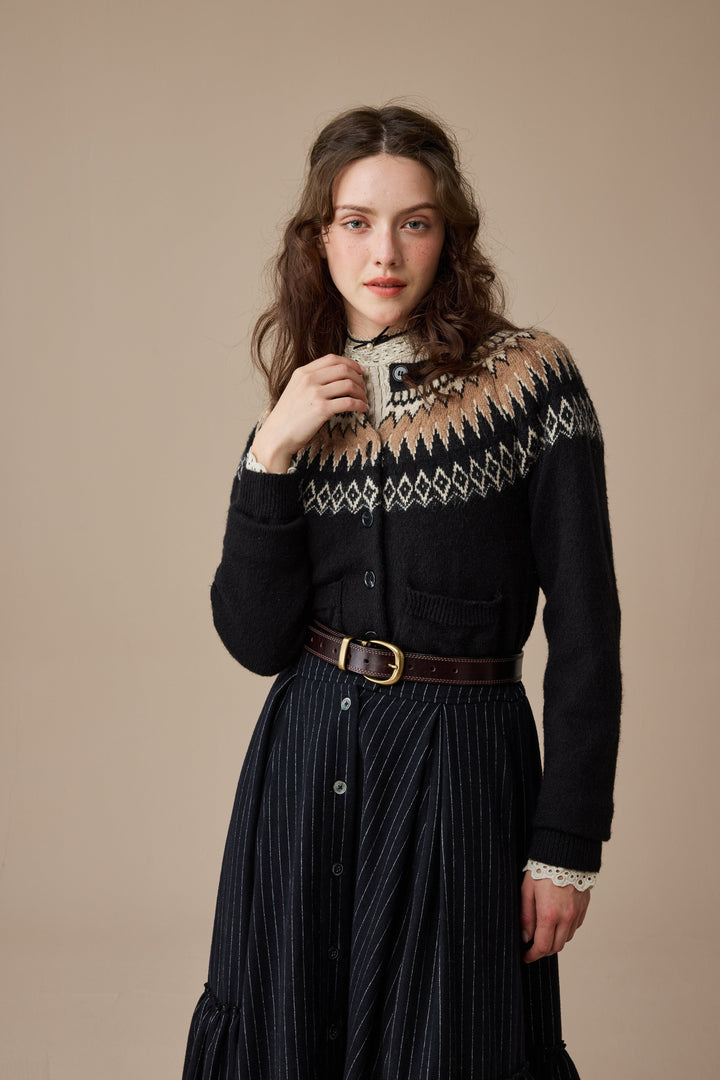 Kaite 18 |ruffled maxi wool skirt