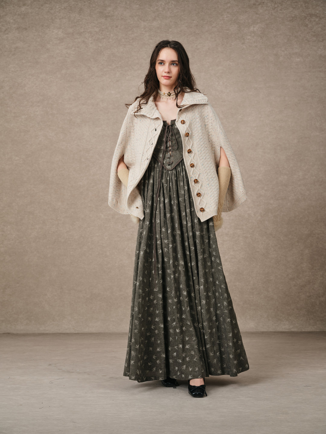 Anis 23 | Lace-up Jacquard Linen Corset Dress