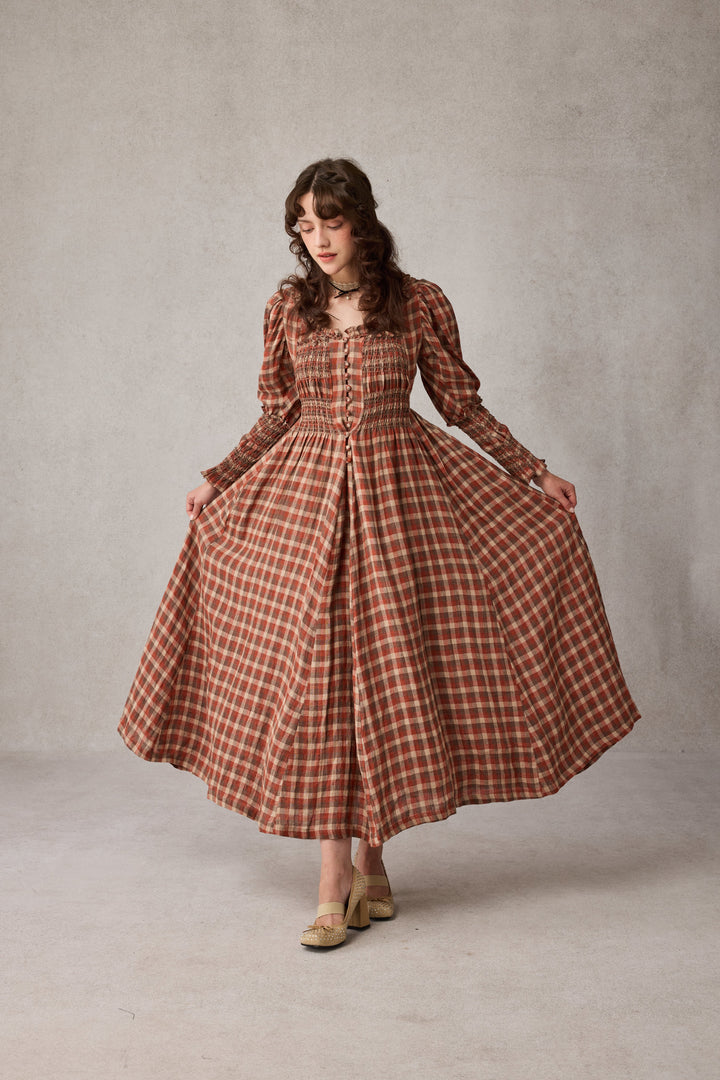 Jasmine 21 |smocking linen dress