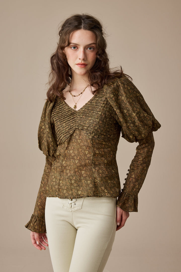 Sonia 33 |pintucked linen blouse