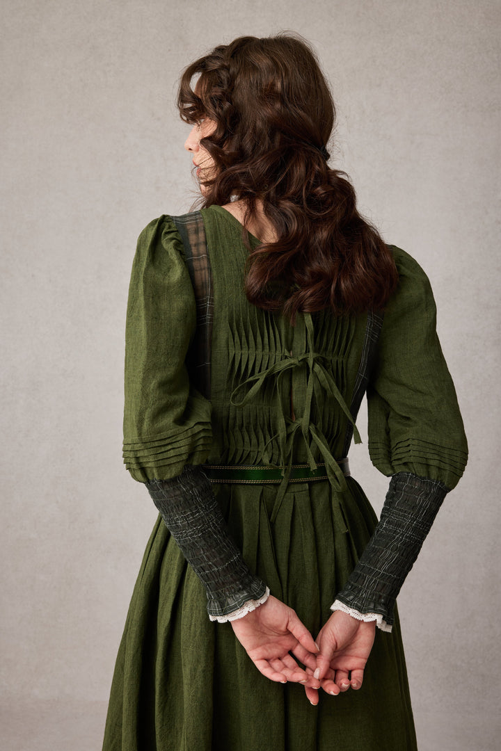 Eliana 15 | Pintucked Patchwork Linen Dress