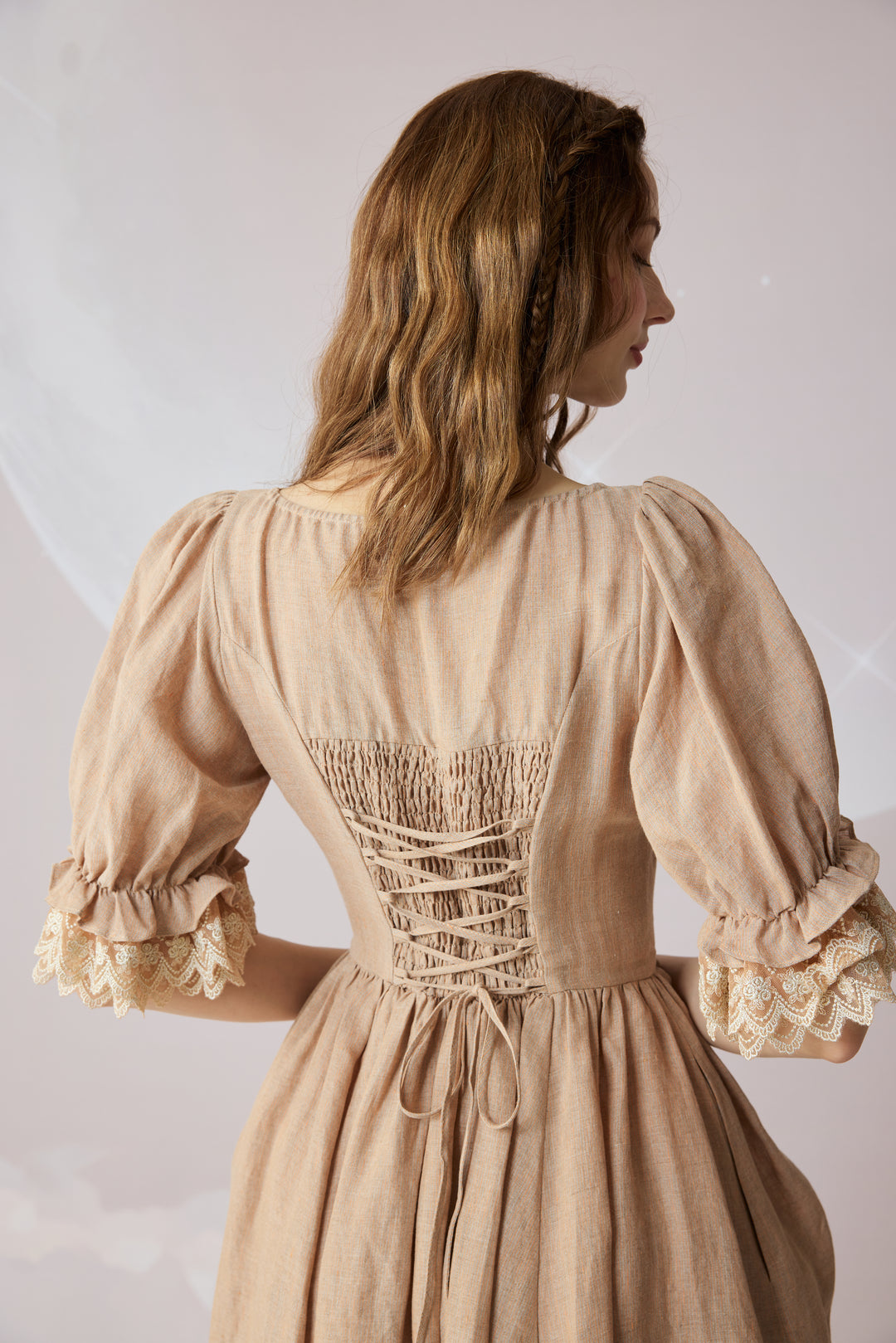 Elowen 27 | Lace Linen dress gown ( 2 way to wear )