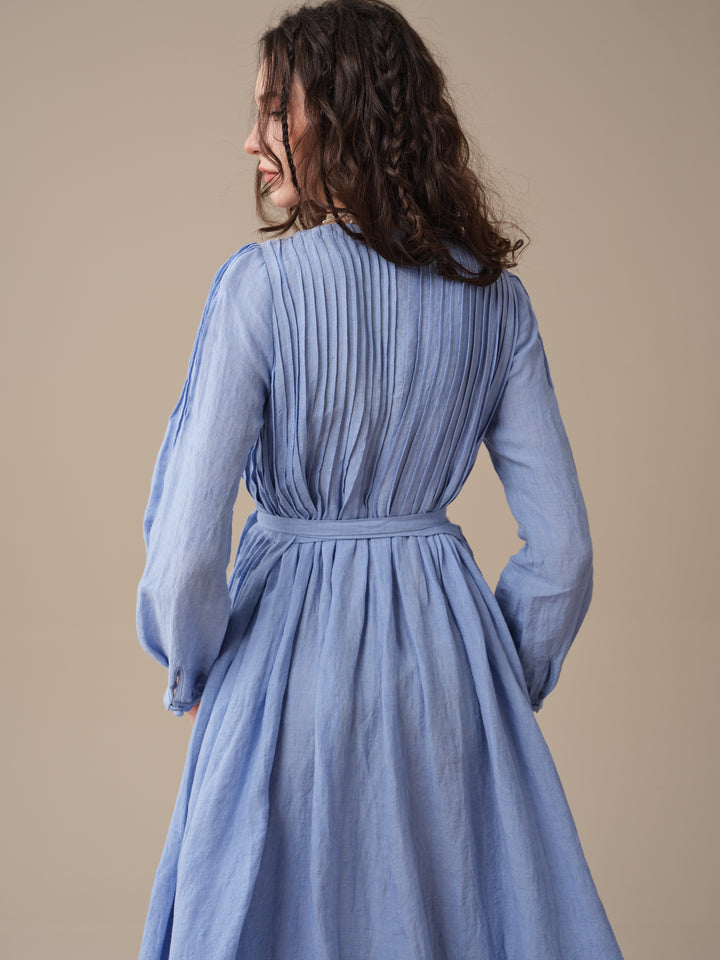 Bluebell 06 | Pintuck Linen Wrap Dress