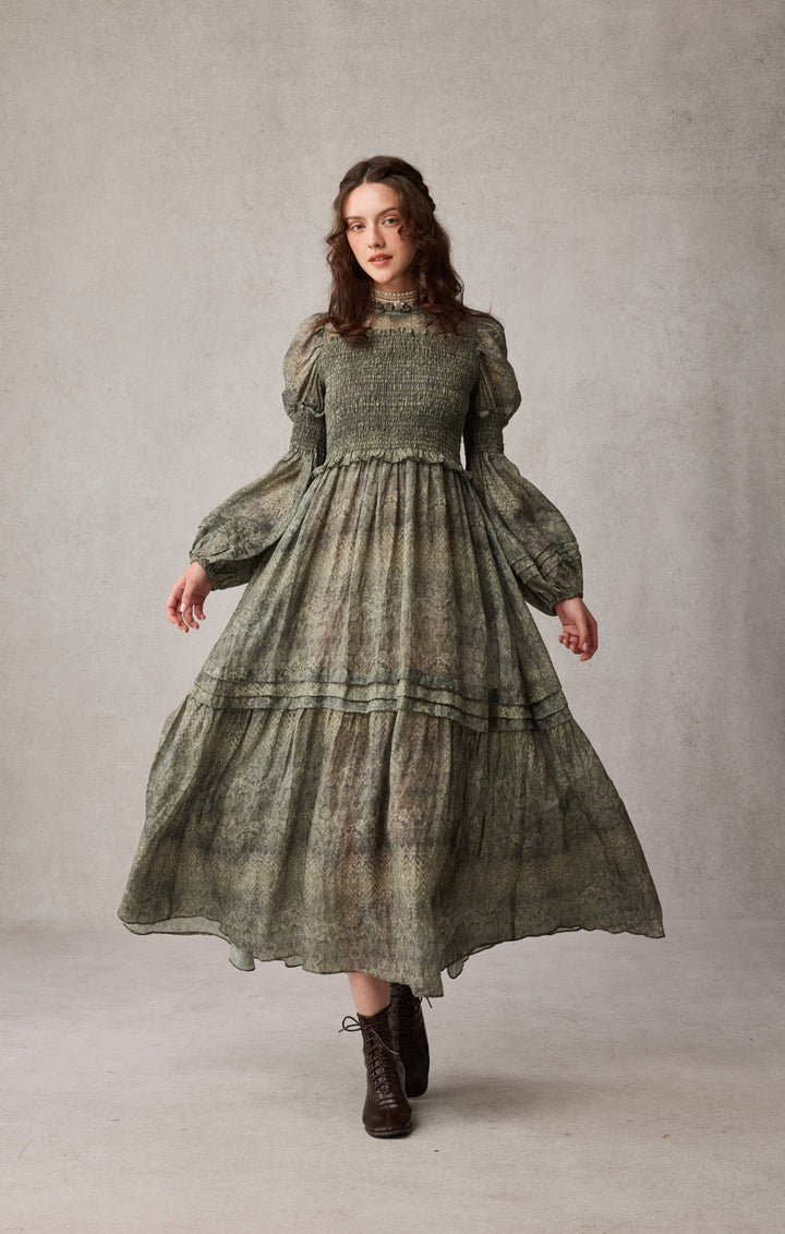 Jane 33 |Edward Smocking Linen Dress Chemise