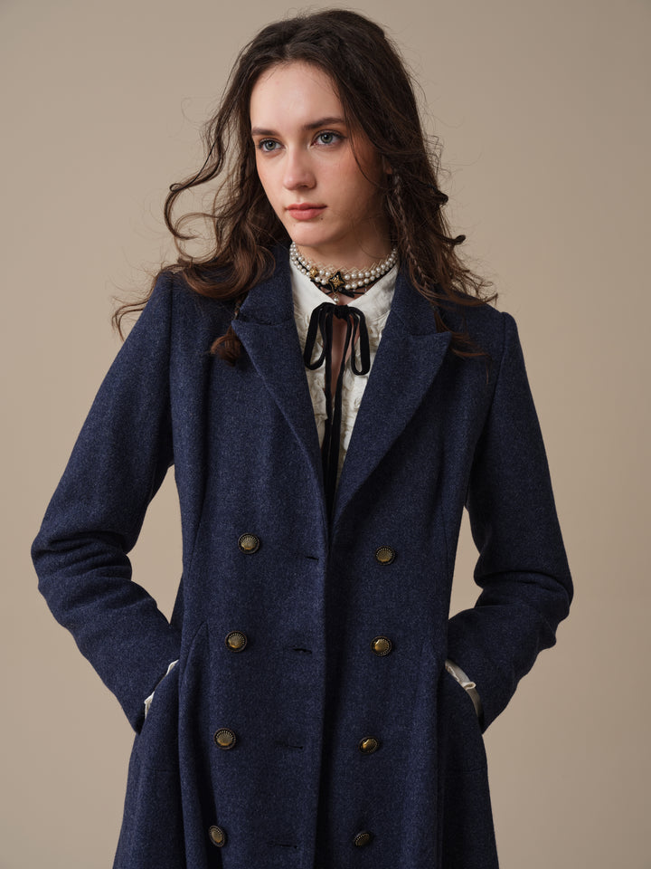 Mabel 01|Double breasted 100% wool coat