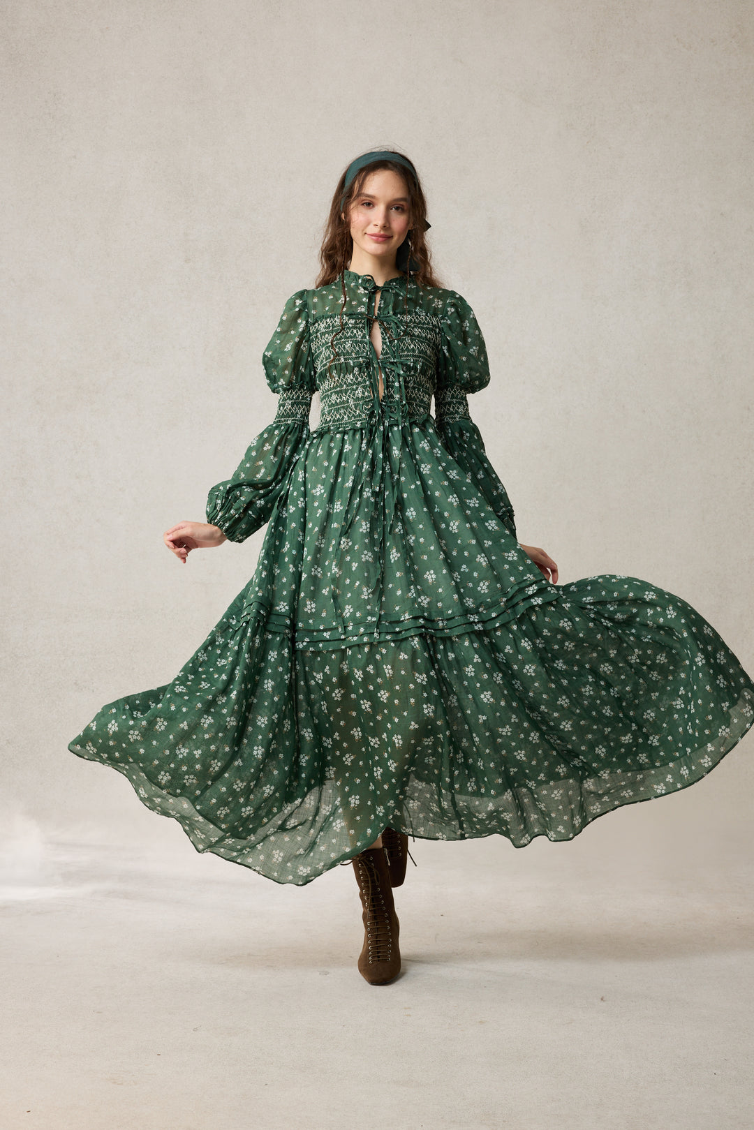 Jane 33 |Edward Smocking Linen Dress Chemise