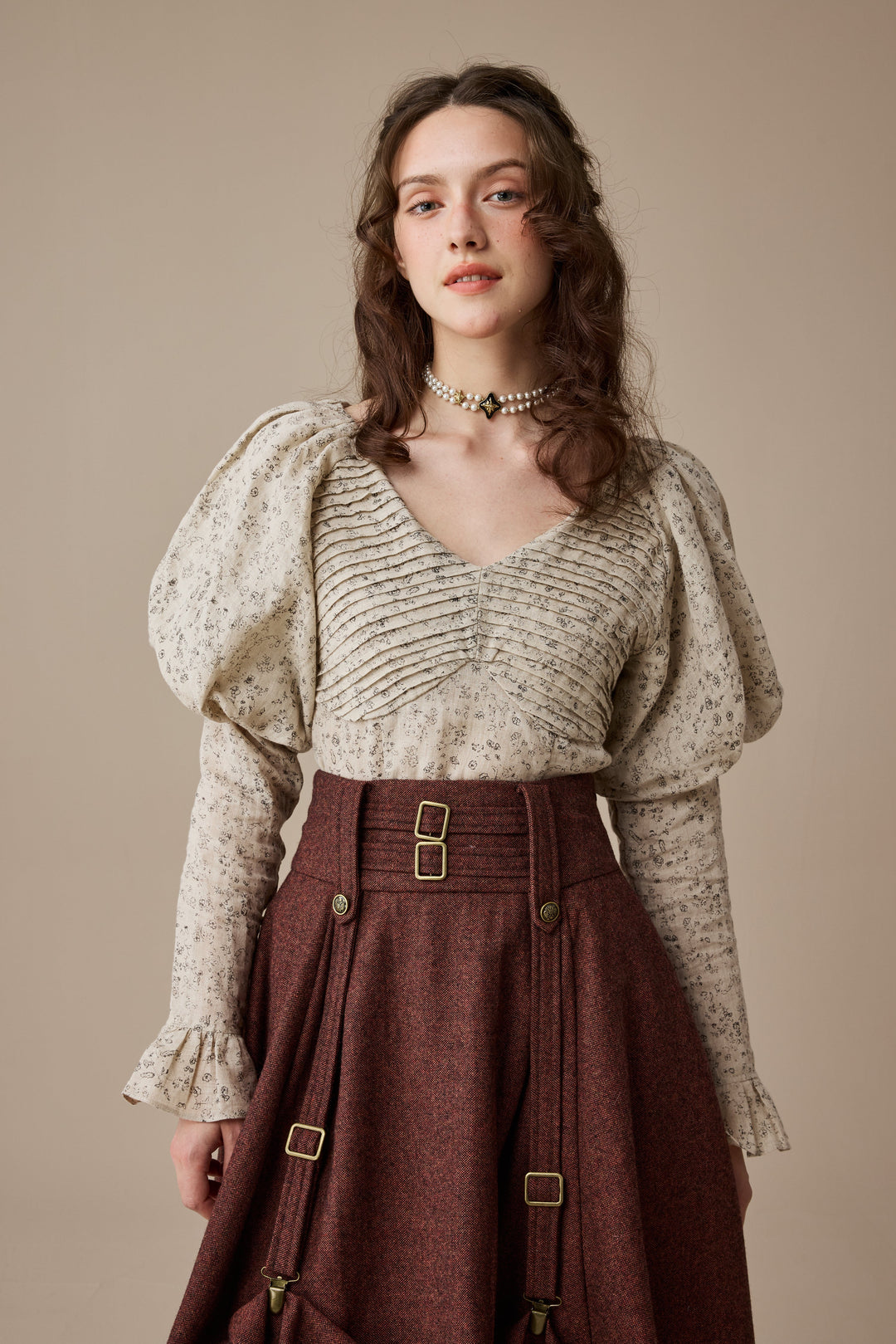 Sonia 33 |pintucked linen blouse