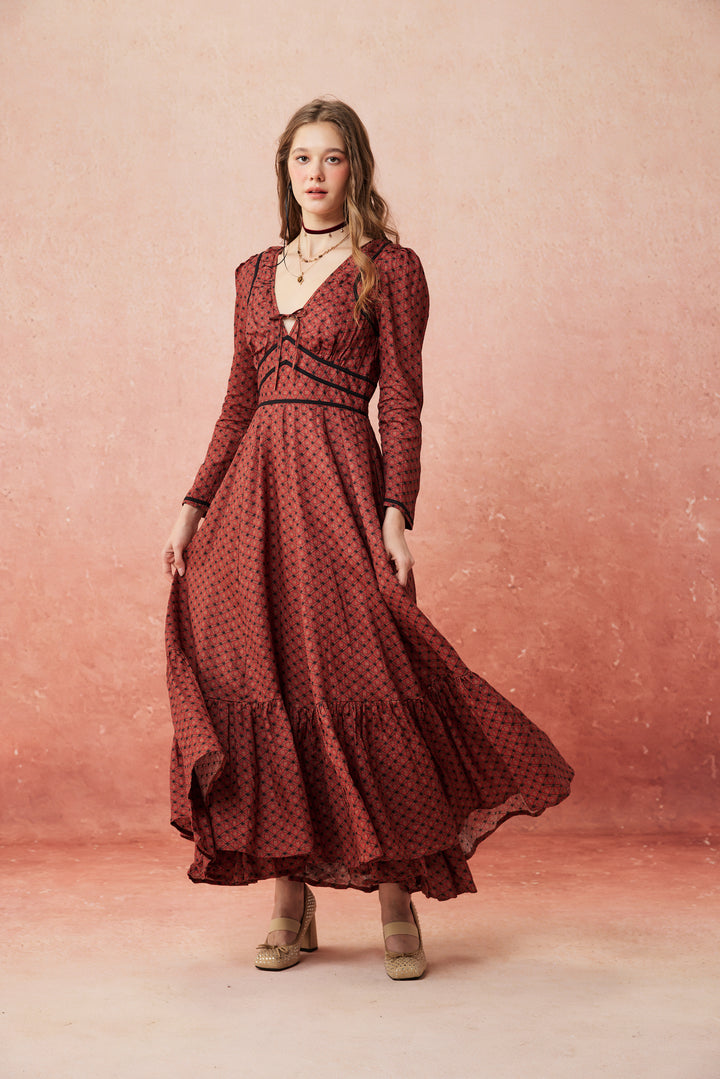 Chelse 19 |Longsleeved Linen Dress Gown