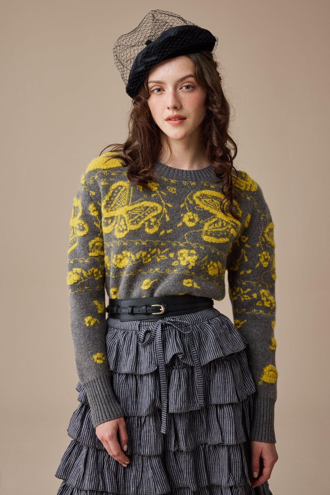 Ischia 14 | Layered petal linen skirt