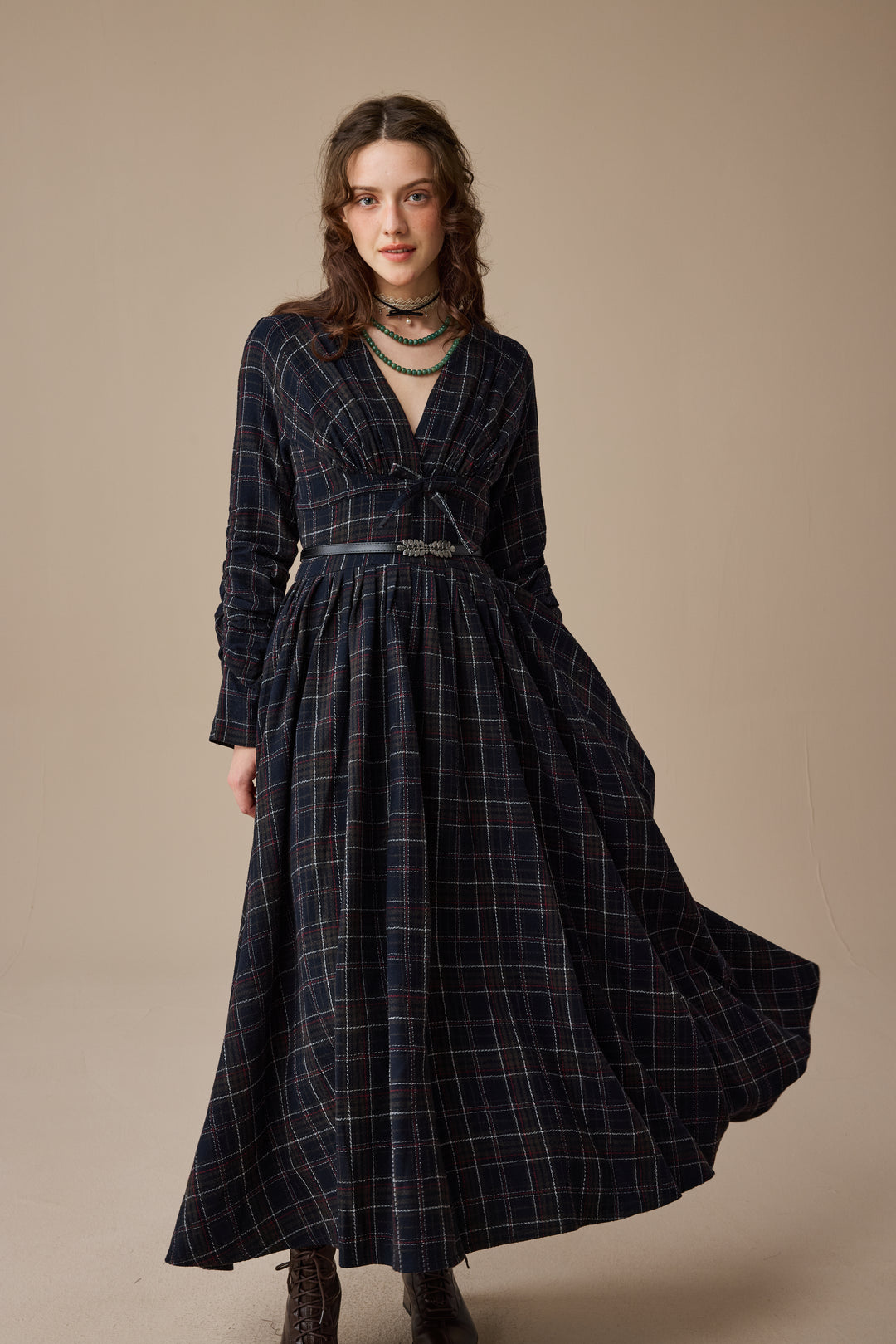 Bette 24 |Gingham 100% Wool Dress
