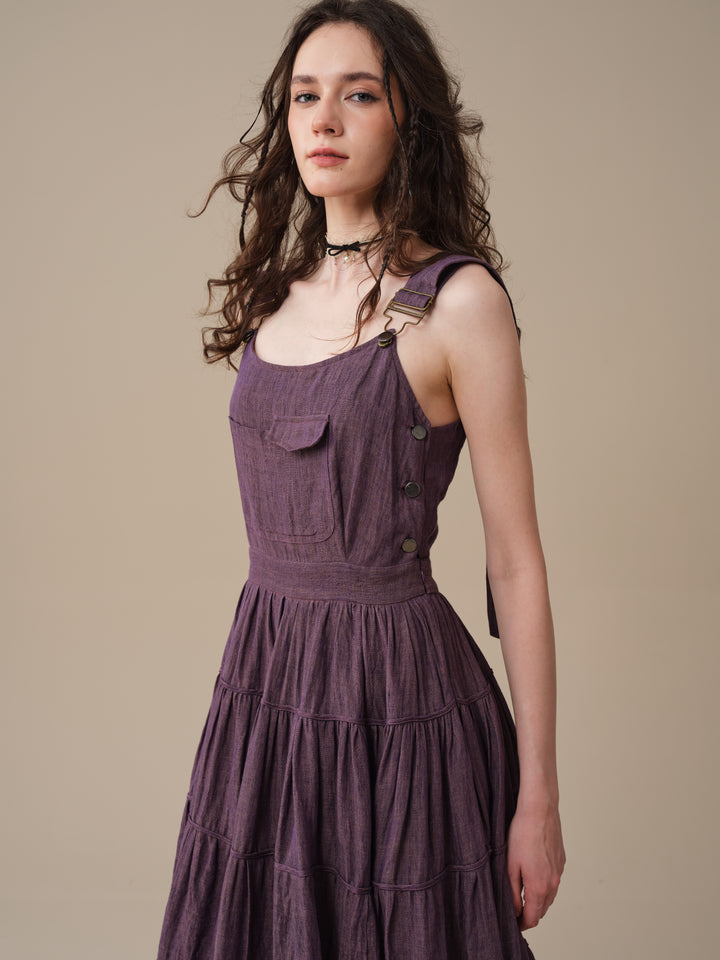 Heather 12 | Linen Apron Maxi Dress