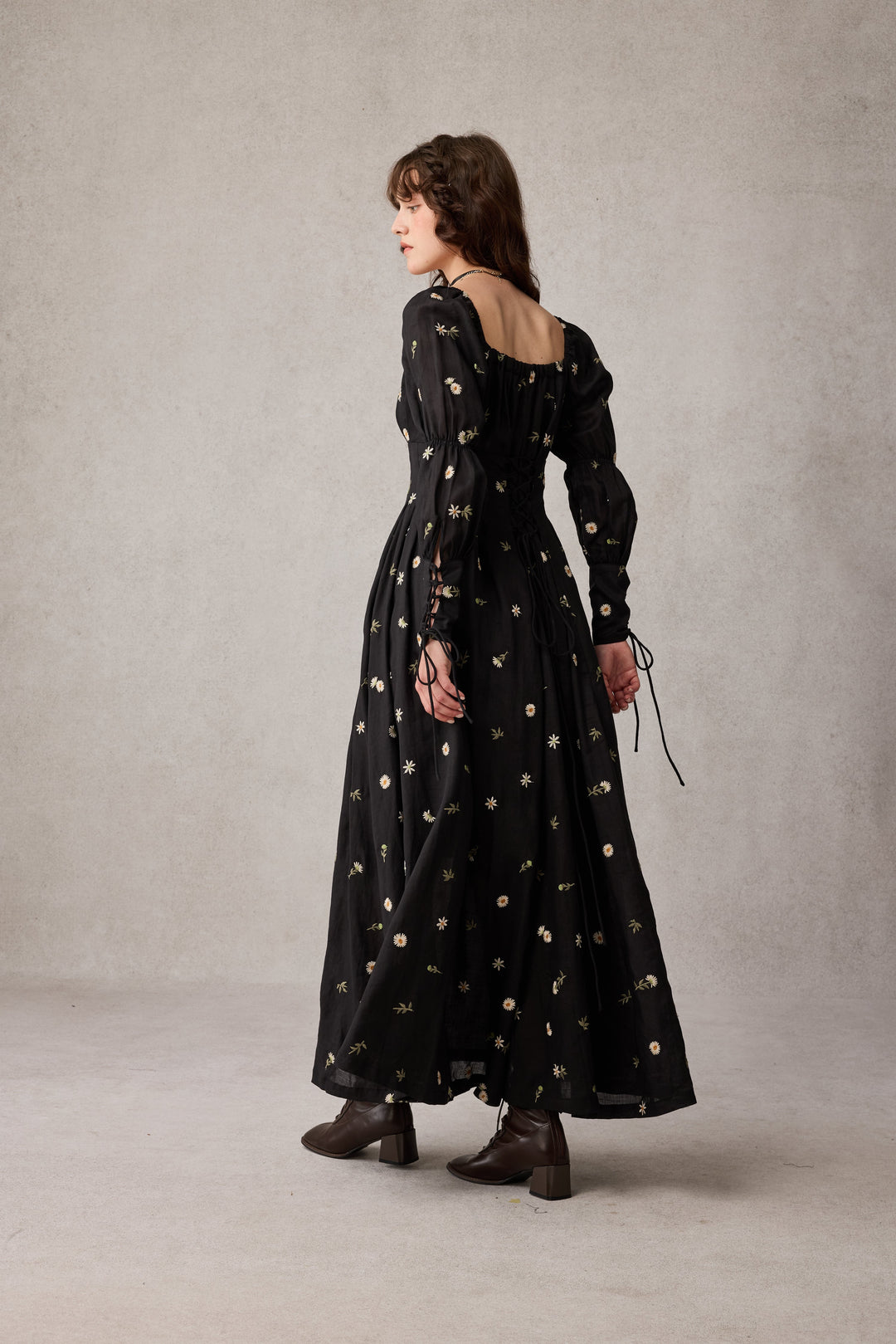 Phoenix 24 | Embroidery Daisy Linen Dress