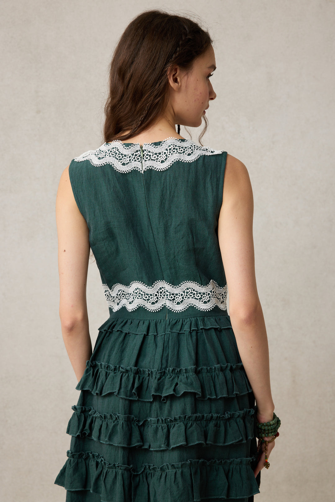 Nolita 28 |Lace & Linen Dress Gown （With Gift scarf)