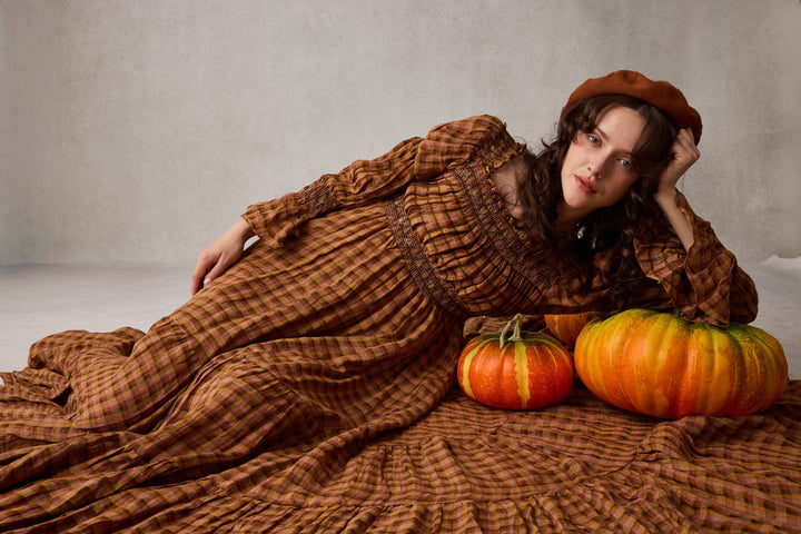 Cloud 21 | smocking embroidery linen dress