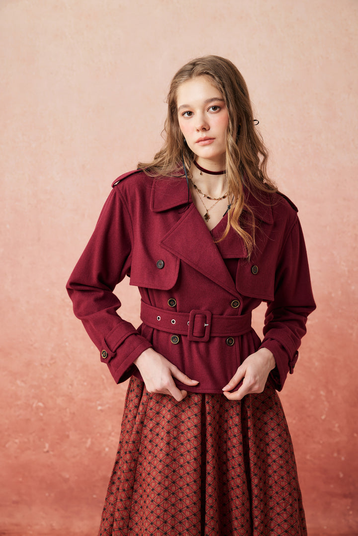 Moira 21 | 100% wool cropped trench coat