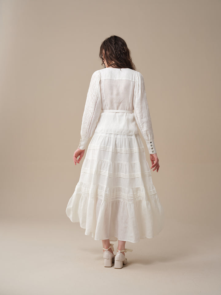 Marguerite | Soft Linen Wrap Blouse