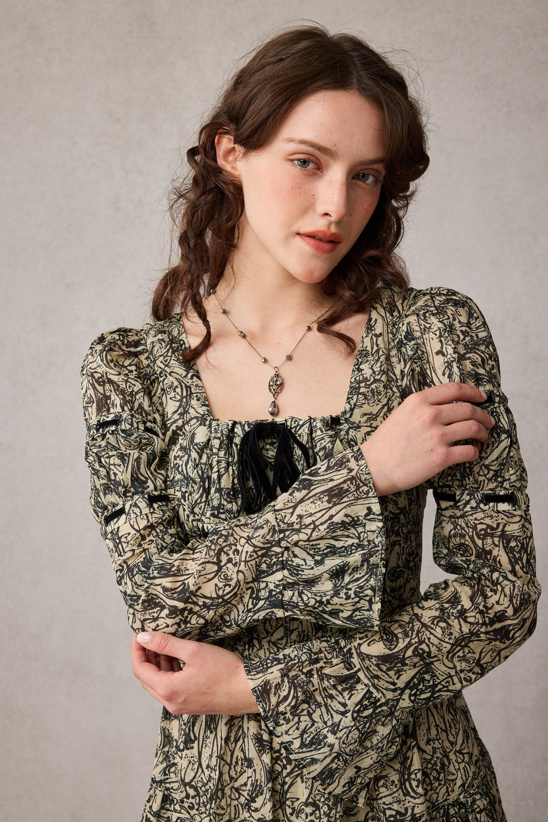 Queena 22 | Empired Maxi linen dress