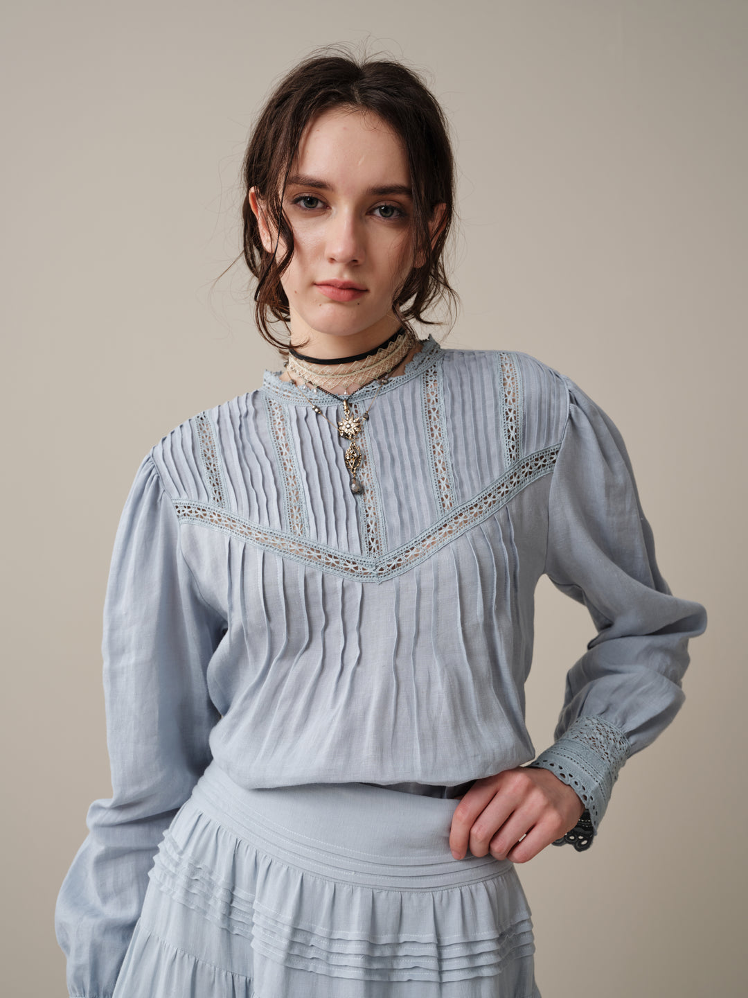 Minna 21 | Edward Linen Lace Blouse