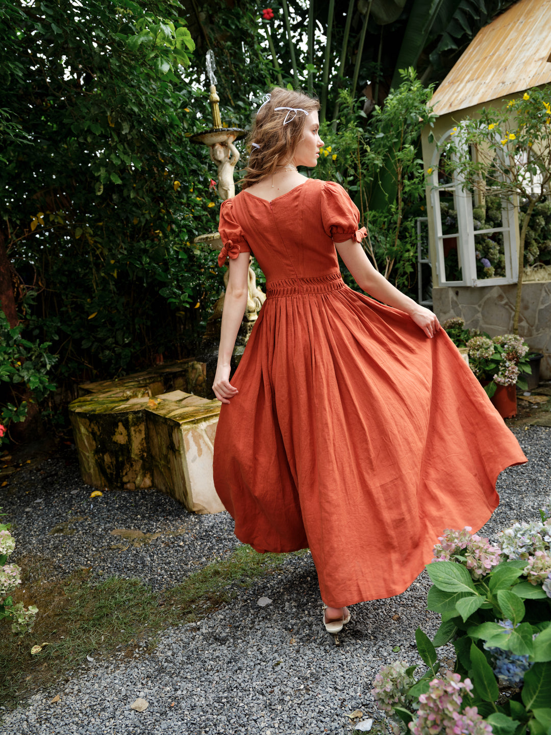 Hydrangea 27 | Corset Floral Linen Dress Linennaive Hydrangea 27 | Corset Floral Linen Dress Linennaive