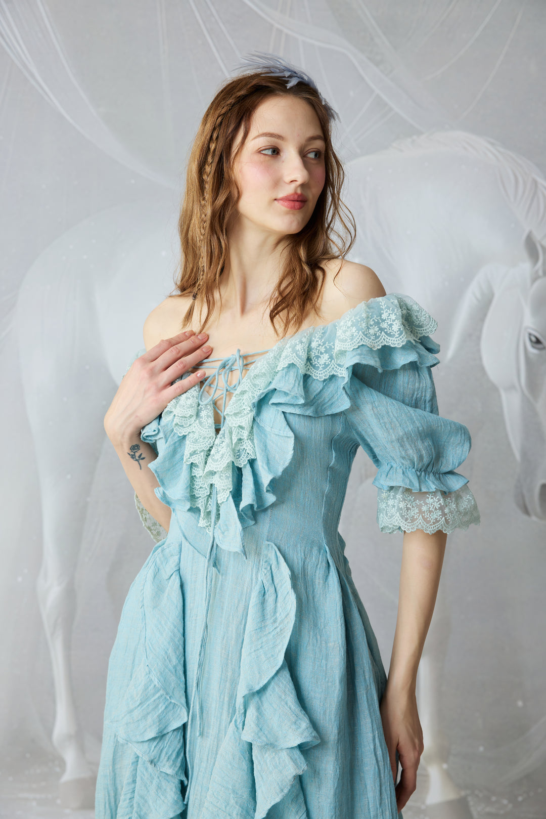 Dewdrops 16 | Maxi Linen Dress Gown