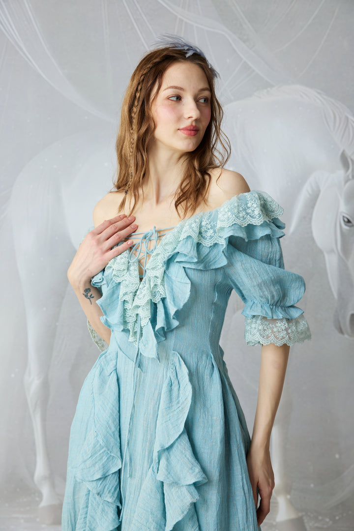 Dewdrops 16 | Maxi Linen Dress Gown