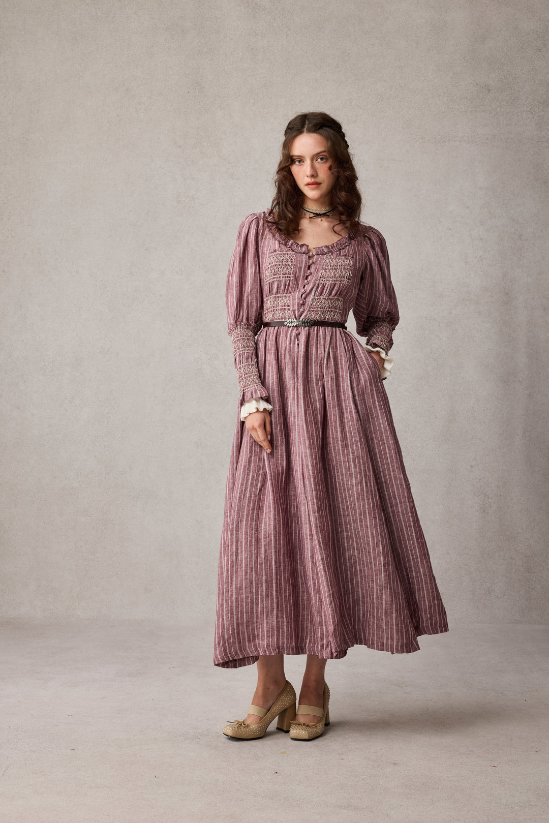 Jasmine 21 |smocking linen dress