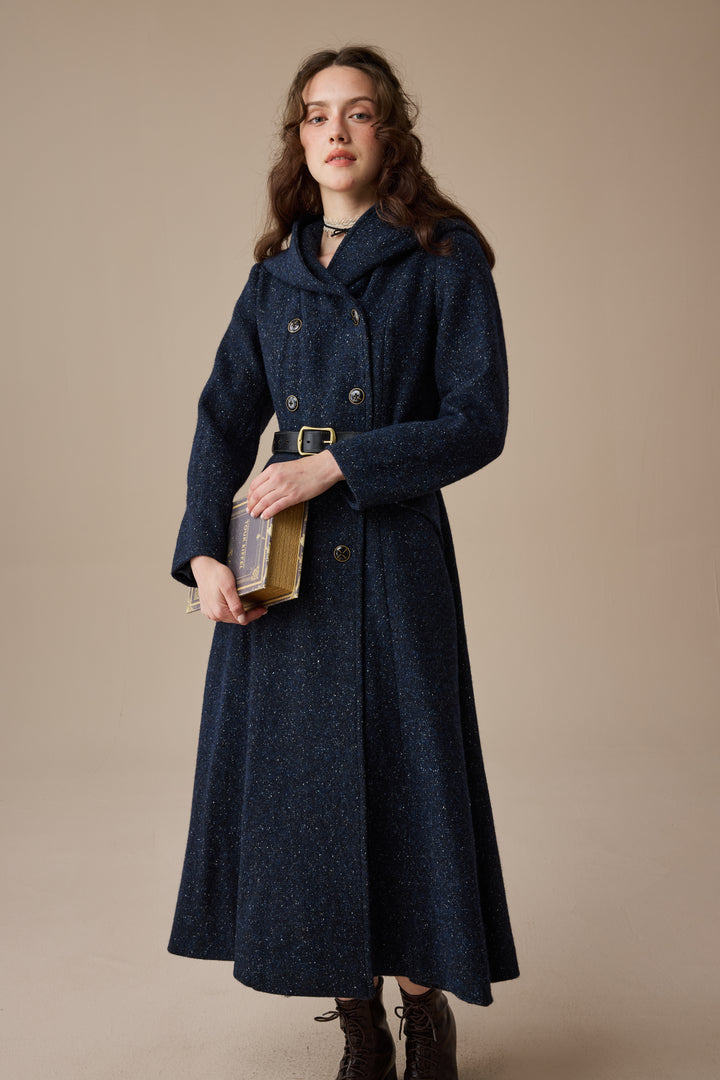 Trista 24 | 100% twill wool hooded coat