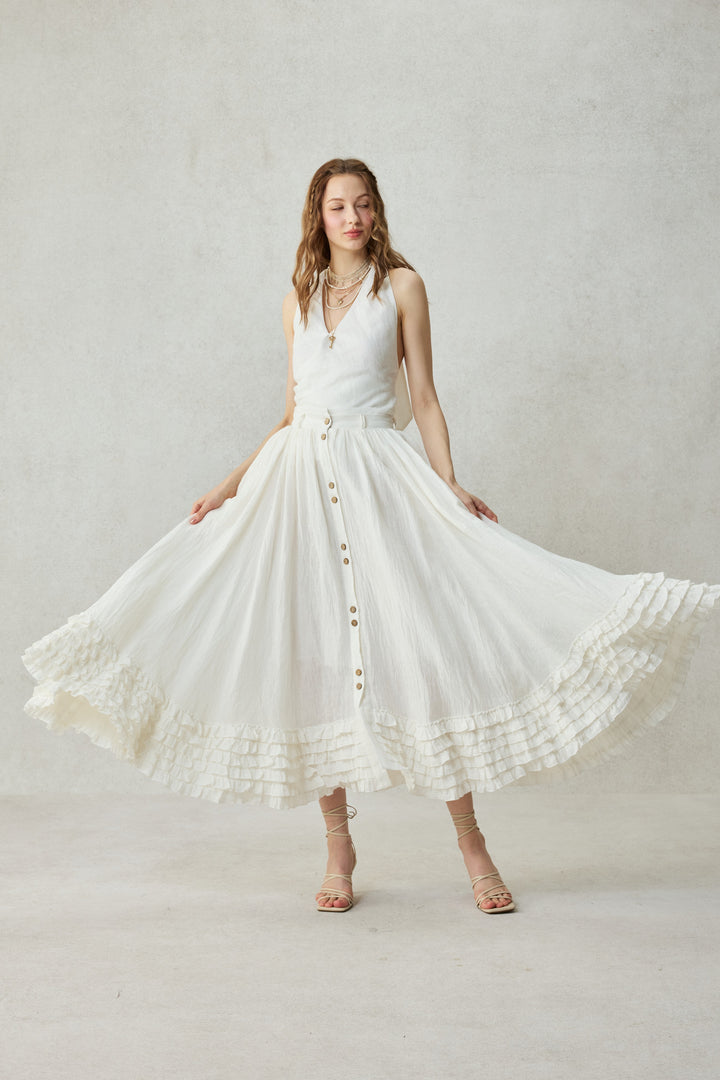 Muse 31 | Elegant halter linen blouse