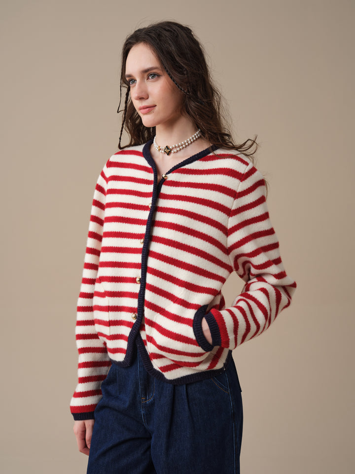 Nova 22 | Striped Open-Front 100% Wool Cargidan