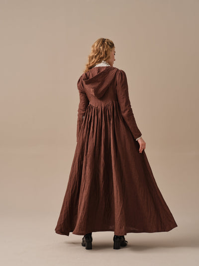 Jane 31 | hooded 100% linen coat dress