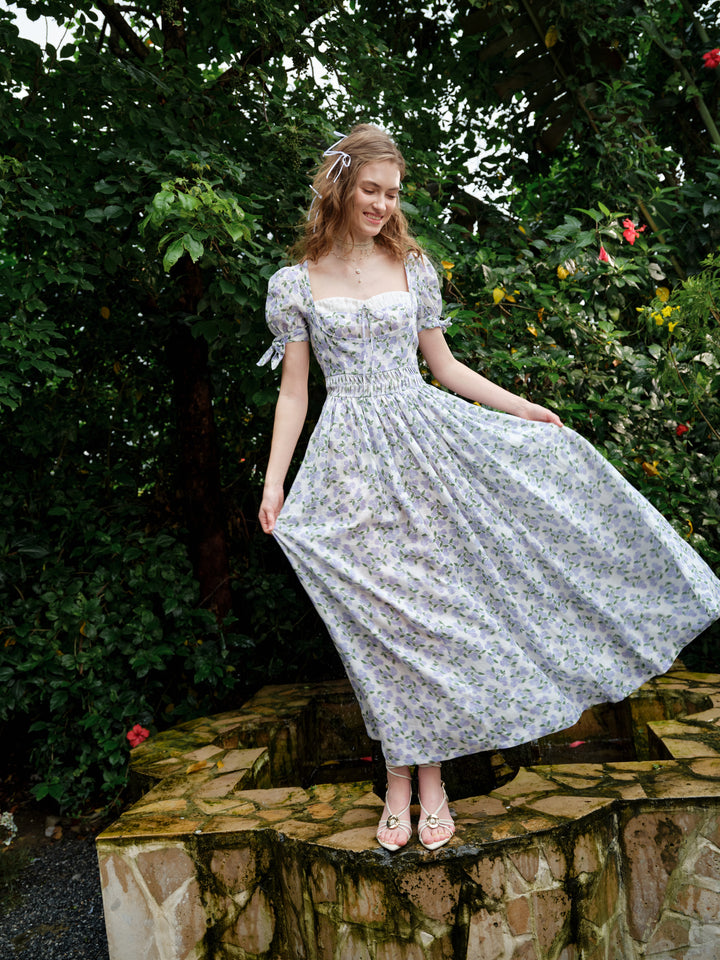 Hydrangea 27 | Corset Floral Linen Dress