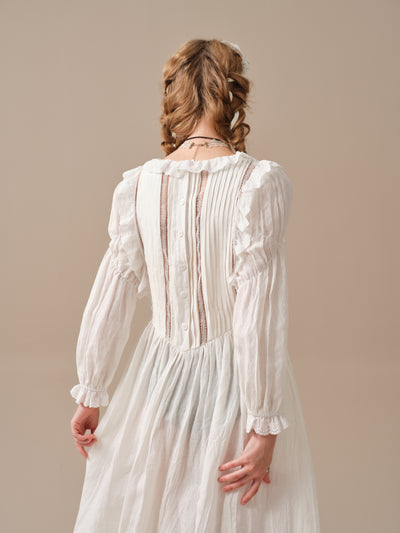 Jesmine 17 | Romantic Linen Dress With French Lace