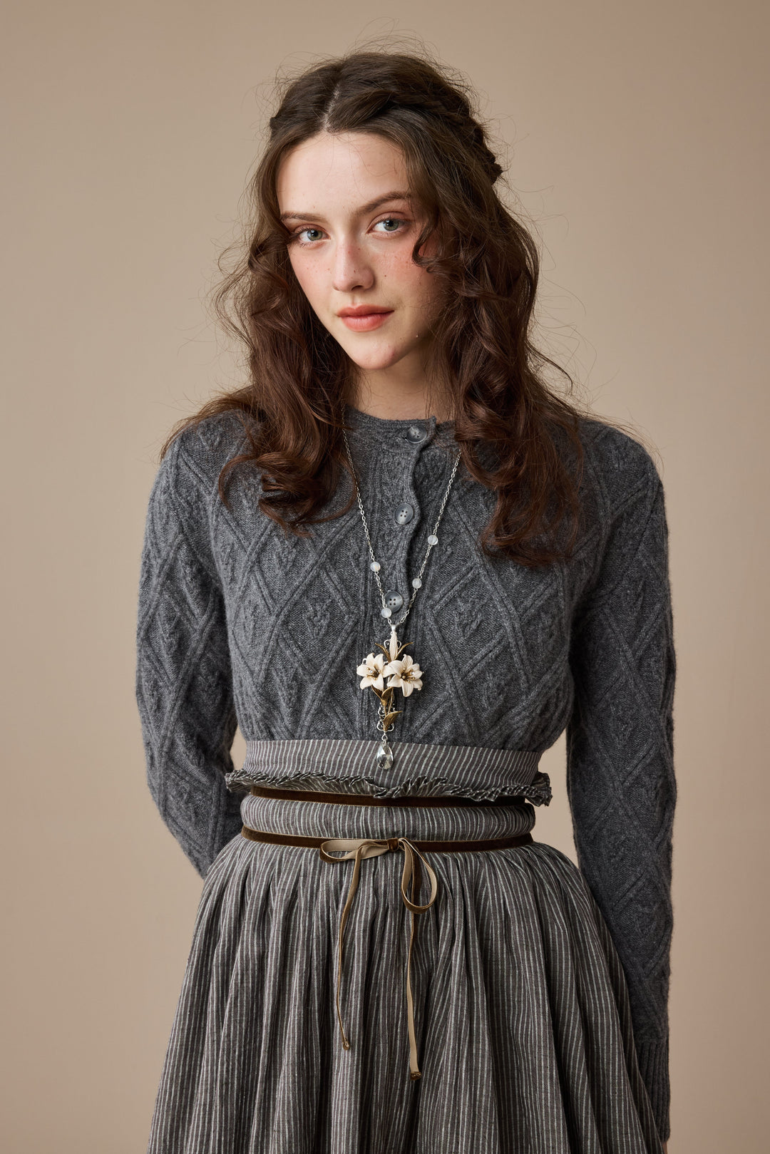 Bruna 17 |Striped Linen Skirt