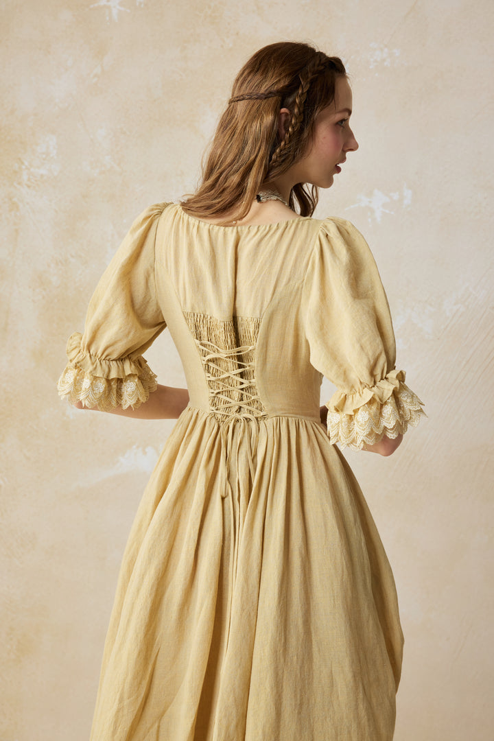 Elowen 27 | Lace Linen dress gown ( 2 way to wear )