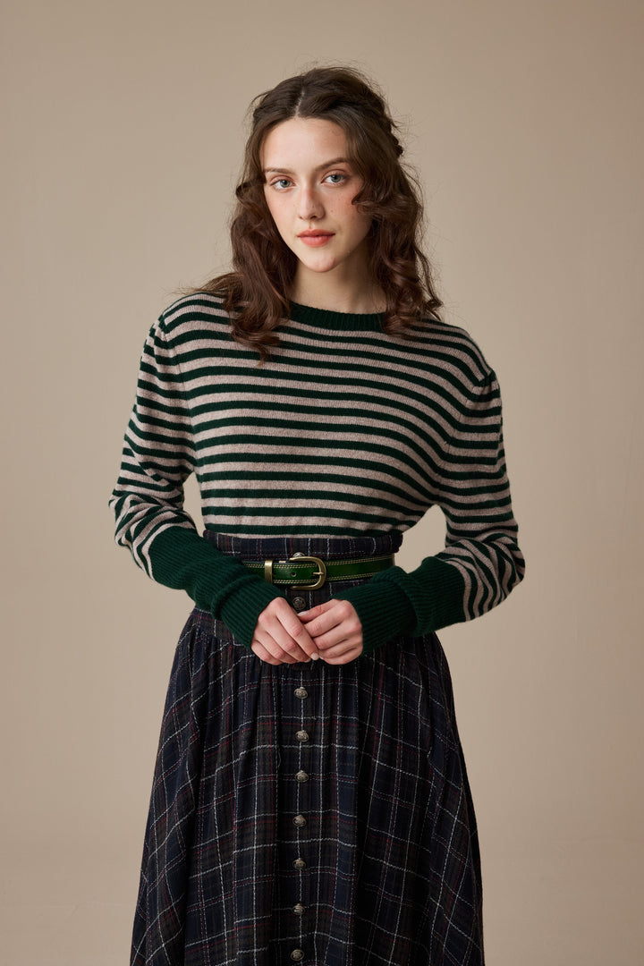 Oxford 13|100% wool classic striped pullover jumper