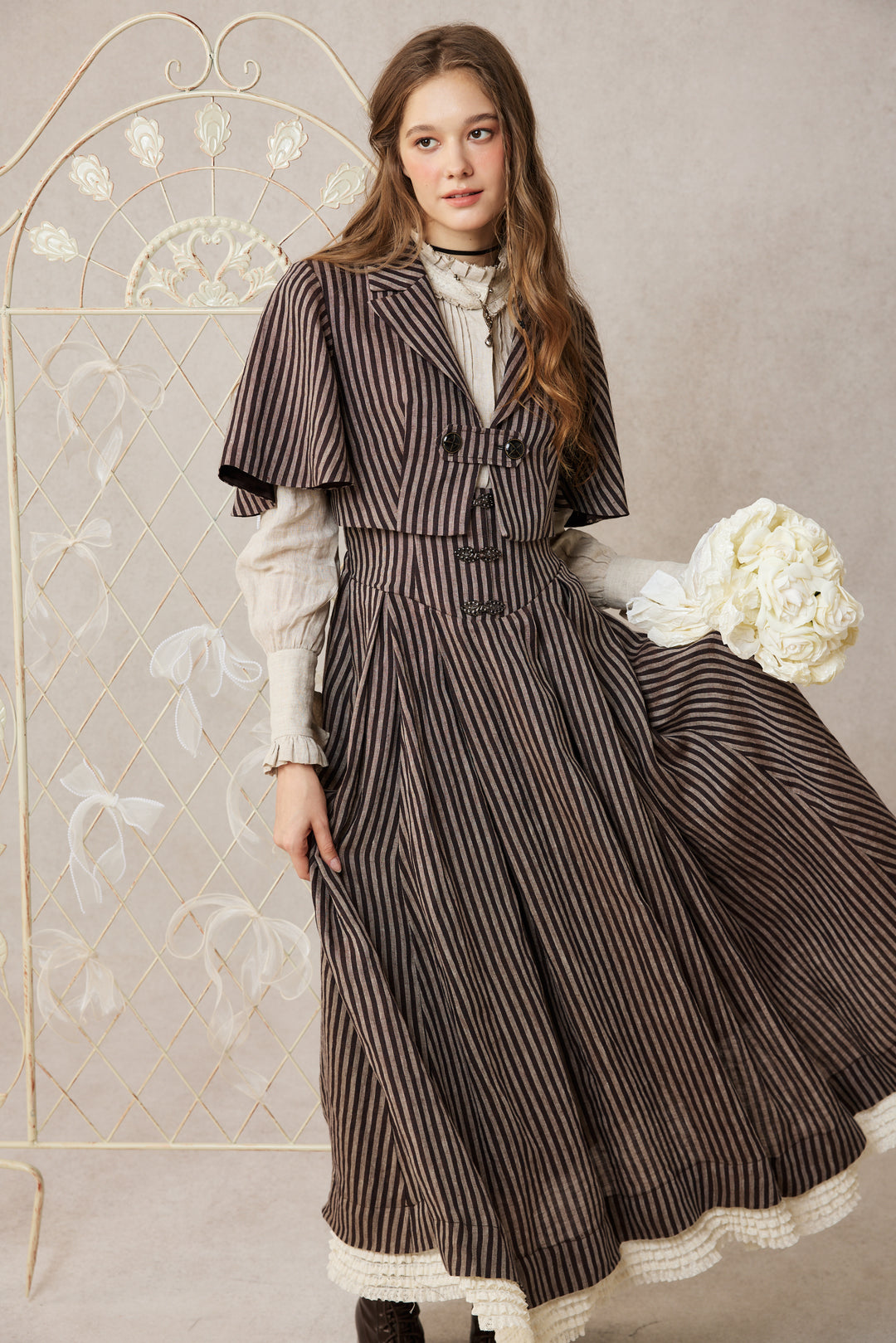 Clarise 22 | Retro Linen Skirt