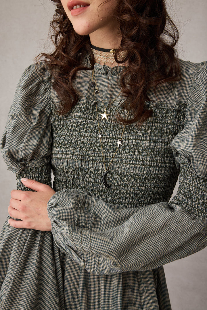 Jane 33 |Edward Smocking Linen Dress Chemise